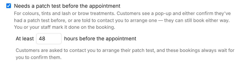 Switch it on per service, with the notice you need, under Services → Edit.